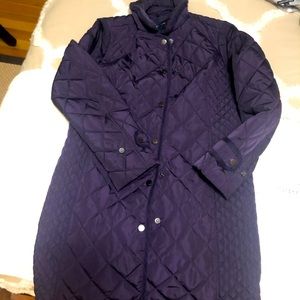 Lands End Eggplant quilted coat 4p